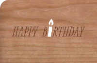Grußkarte aus Holz "Happy Kerze"