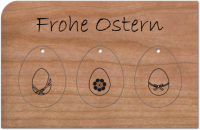 Grußkarte aus Holz „Anhänger Ostereier“ mit Umschlag