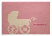 Klappkarte aus Holz " Nachwuchs ROSA" mit Umschlag