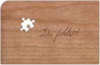 Grußkarte aus Holz „Puzzle“ mit Umschlag