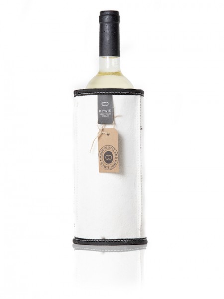 Kywie Wine Cooler White Suede black wool Weinkühler