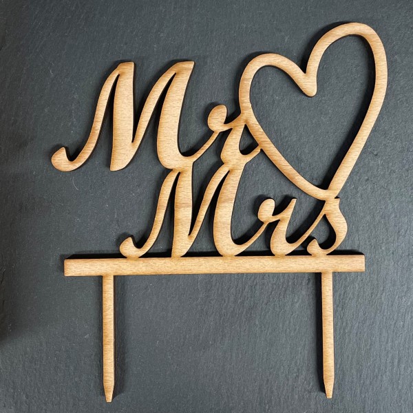 Mr & Mrs Caketopper, Tortenstecker, Hochzeit, Holz, Laser