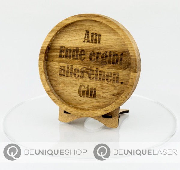 Be Unique Holzuntersetzer Eiche mit Lasergravur "Am Ende ergibt..."